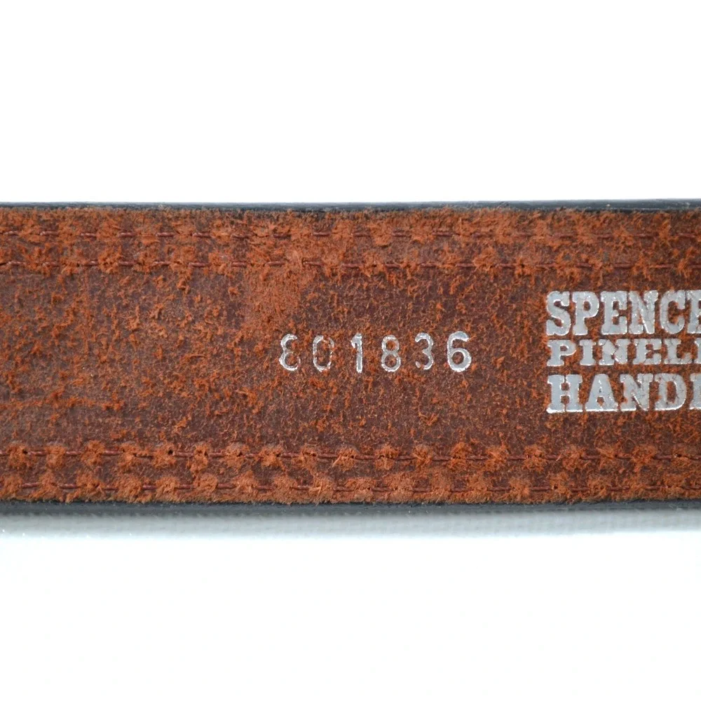 Spencer's Western World Brown Cowhide Leather Belt USA Boho Men's 48
